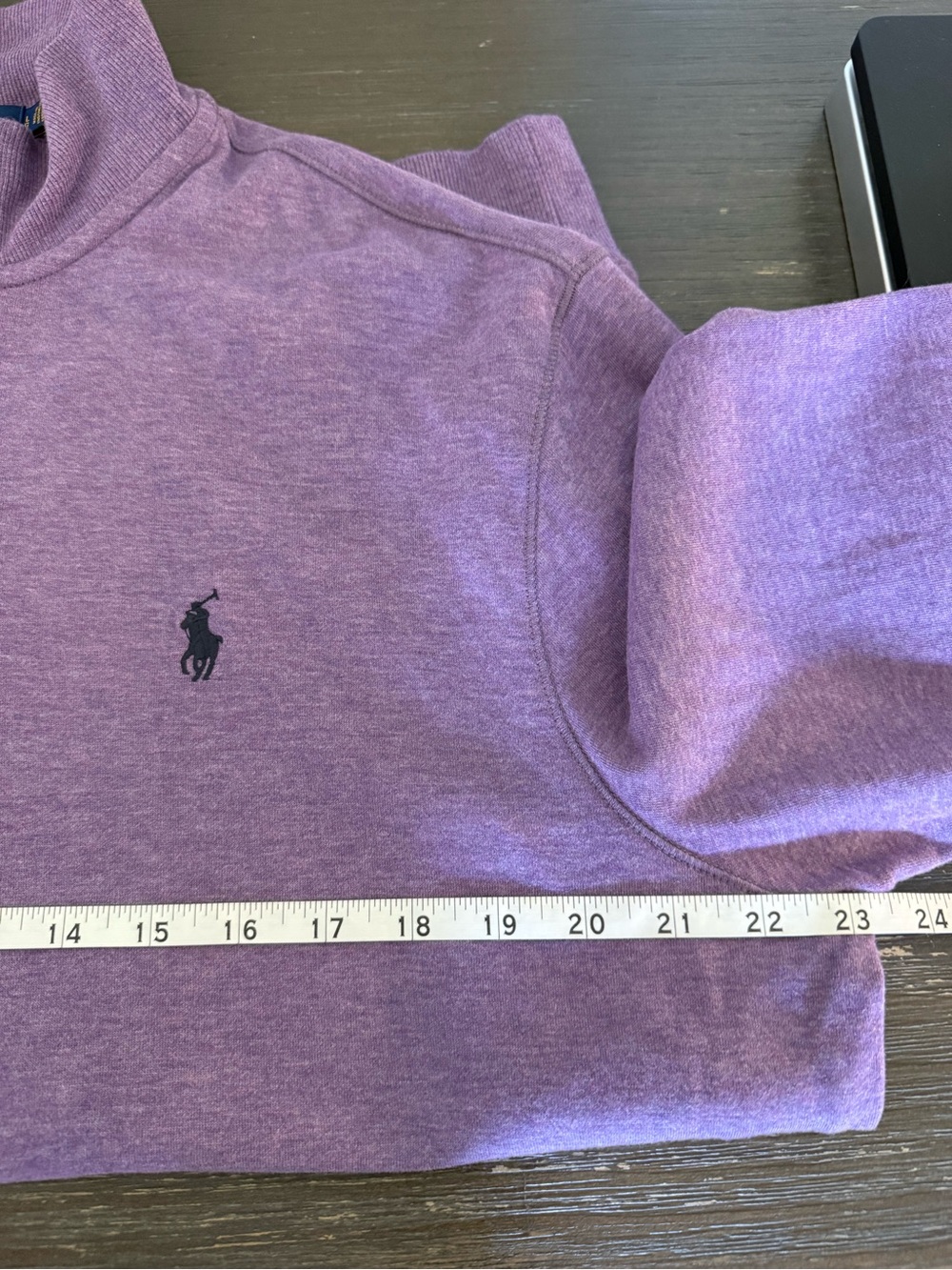 Polo Ralph Lauren Purple Quarter Zip Pullover Men’s Large Viscose Cotton Blend - Picture 6 of 7